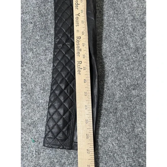 Spanx Leggings Womens XS Black Faux Leather Moto Quilted High Rise Shaping - Picture 10 of 11
